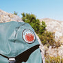 Keep Tassie Wild patch on rucksack