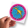 Hand holding Weedy Seadragon bumper sticker