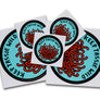 Round sticker pack of Keep Tassie Wild Tasmanian waratah (telopea truncata) bumper stickers
